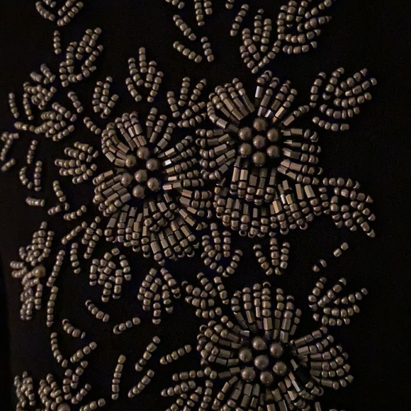 Cable & Gauge Black Cardigan Embellished With Gold Beads - Picture 3 of 8